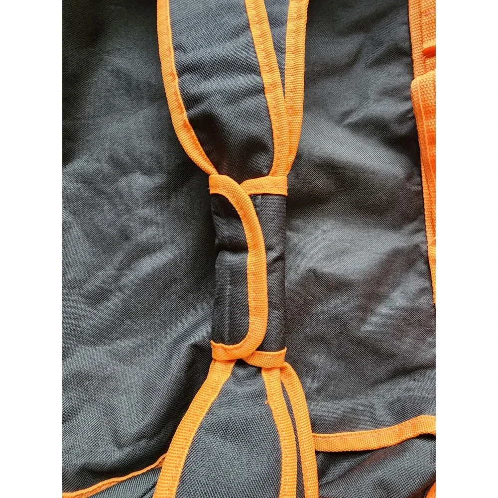 Harley-Davidson Black Orange Canvas Duffel Backpack Convertible Gear Bag